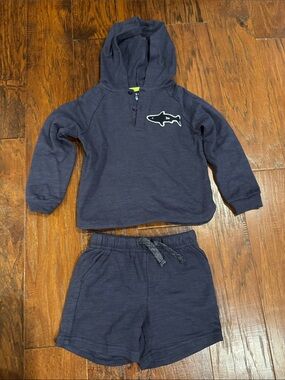 Andy & Evan Navy Hoodie and Shorts Matching Set